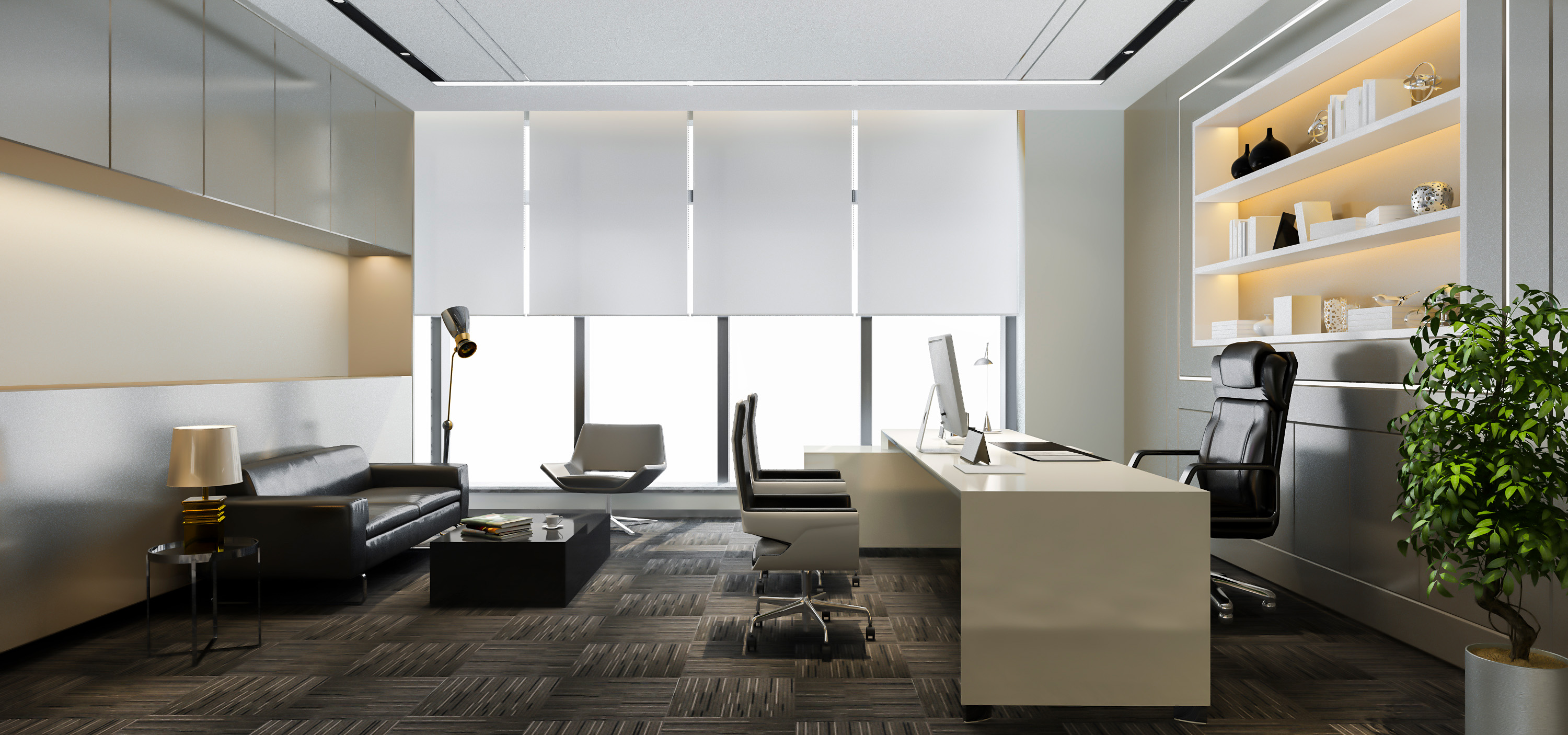 Modern furnished office space with premium amenities