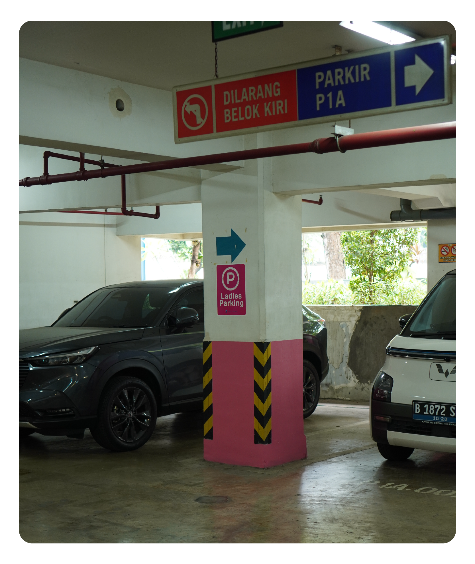 Ladies-only parking area at Menara Sun Life office building