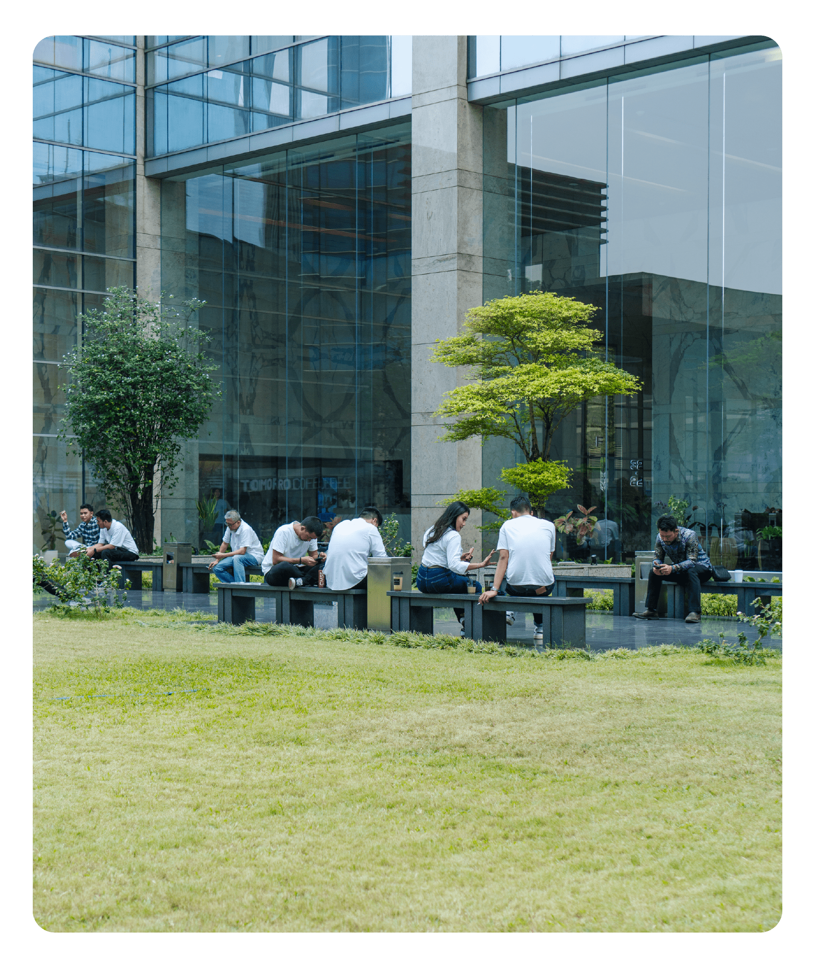 Outdoor garden at Menara Sun Life for events and gatherings