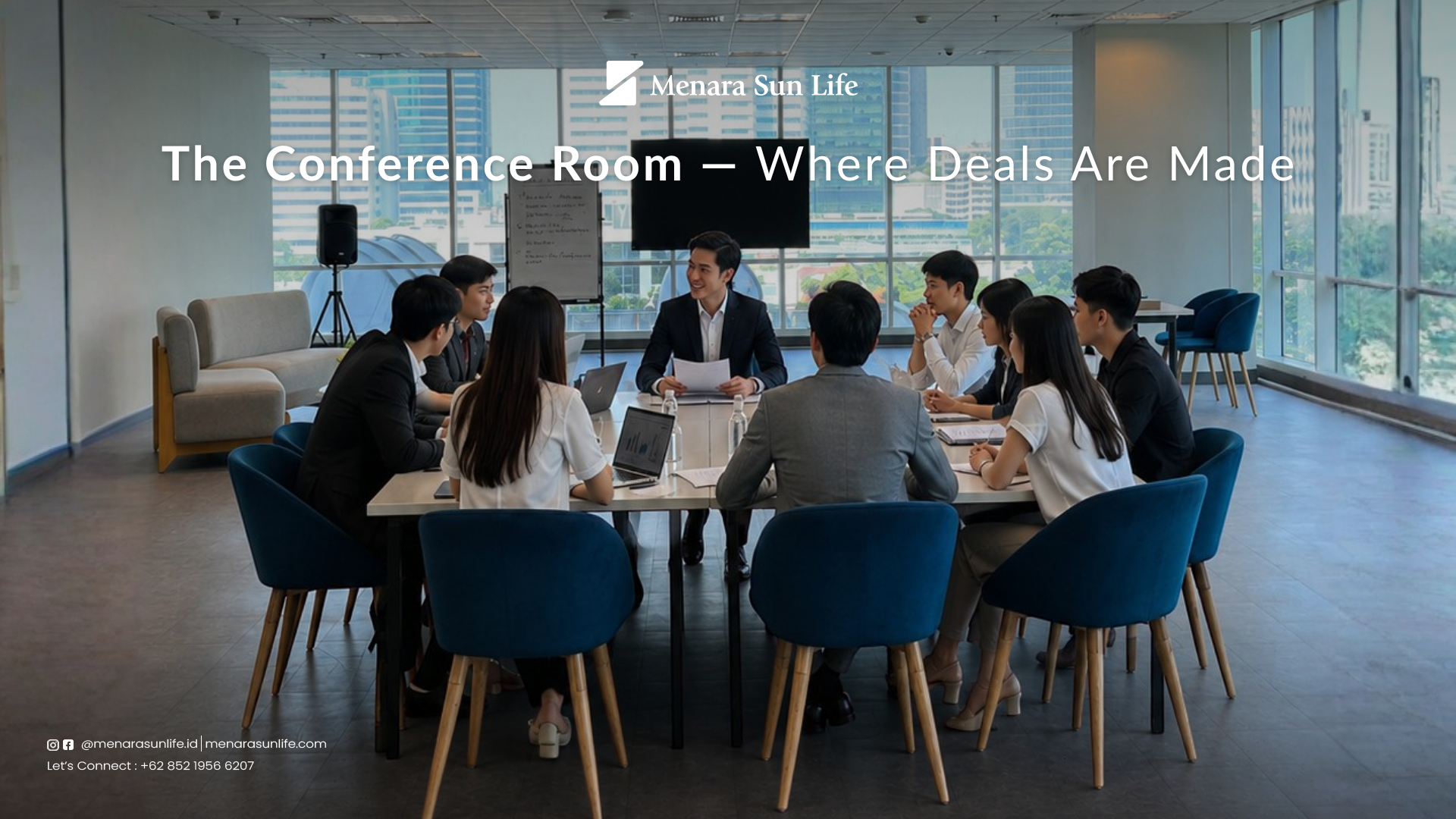 Professional conference room rental in Jakarta — modern meeting room at Menara Sun Life Mega Kuningan