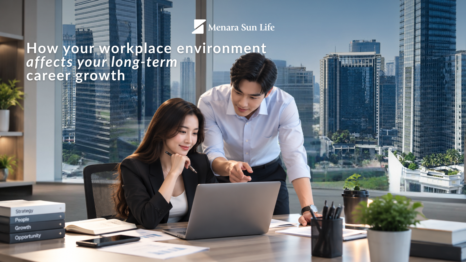 How Your Workplace Environment Supports Career Growth Young professionals working and networking in a modern coworking space